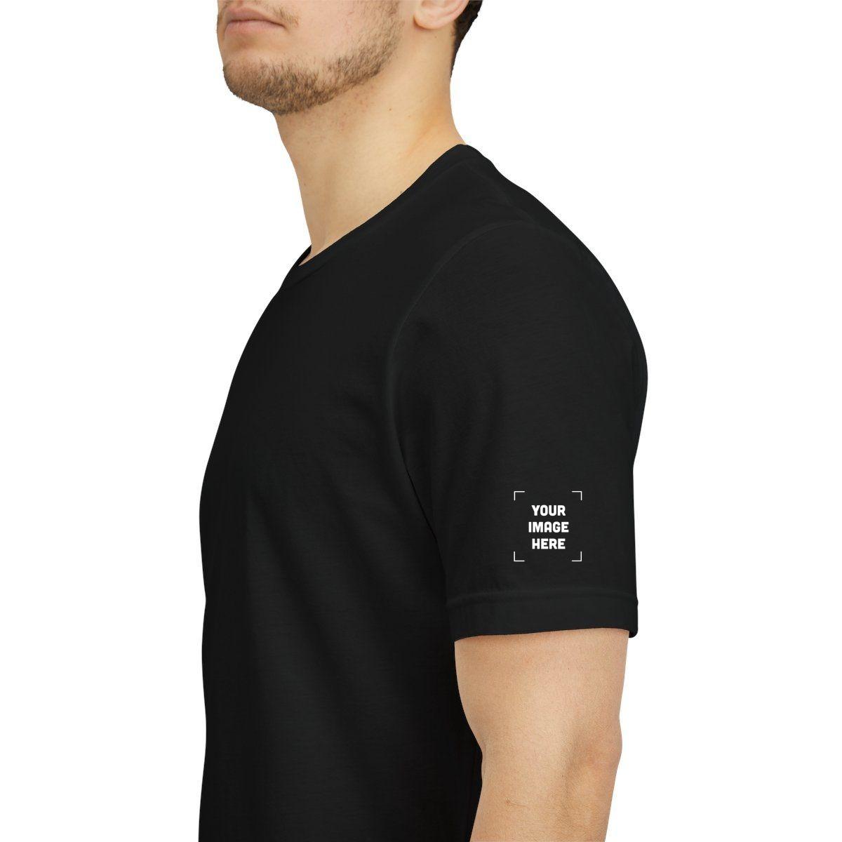 Custom Photo T-Shirt | Personalized Picture Gift — Black left sleeve