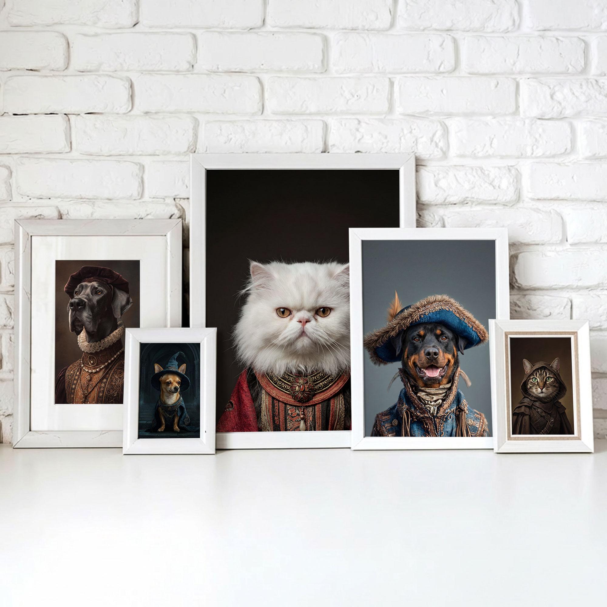 Personalized Pet Portrait in Costume from photo