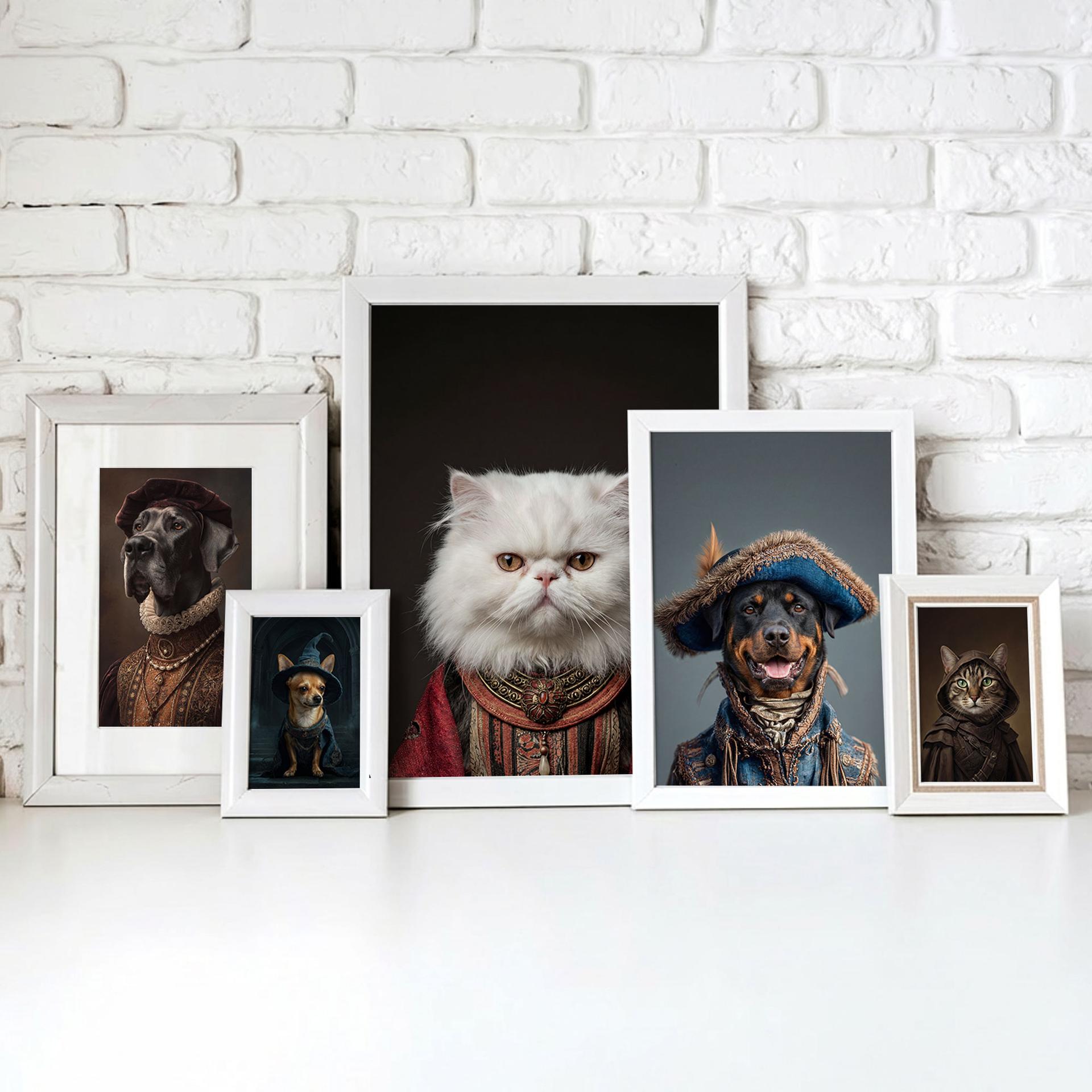 Personalized Pet Portrait in Costume from photo