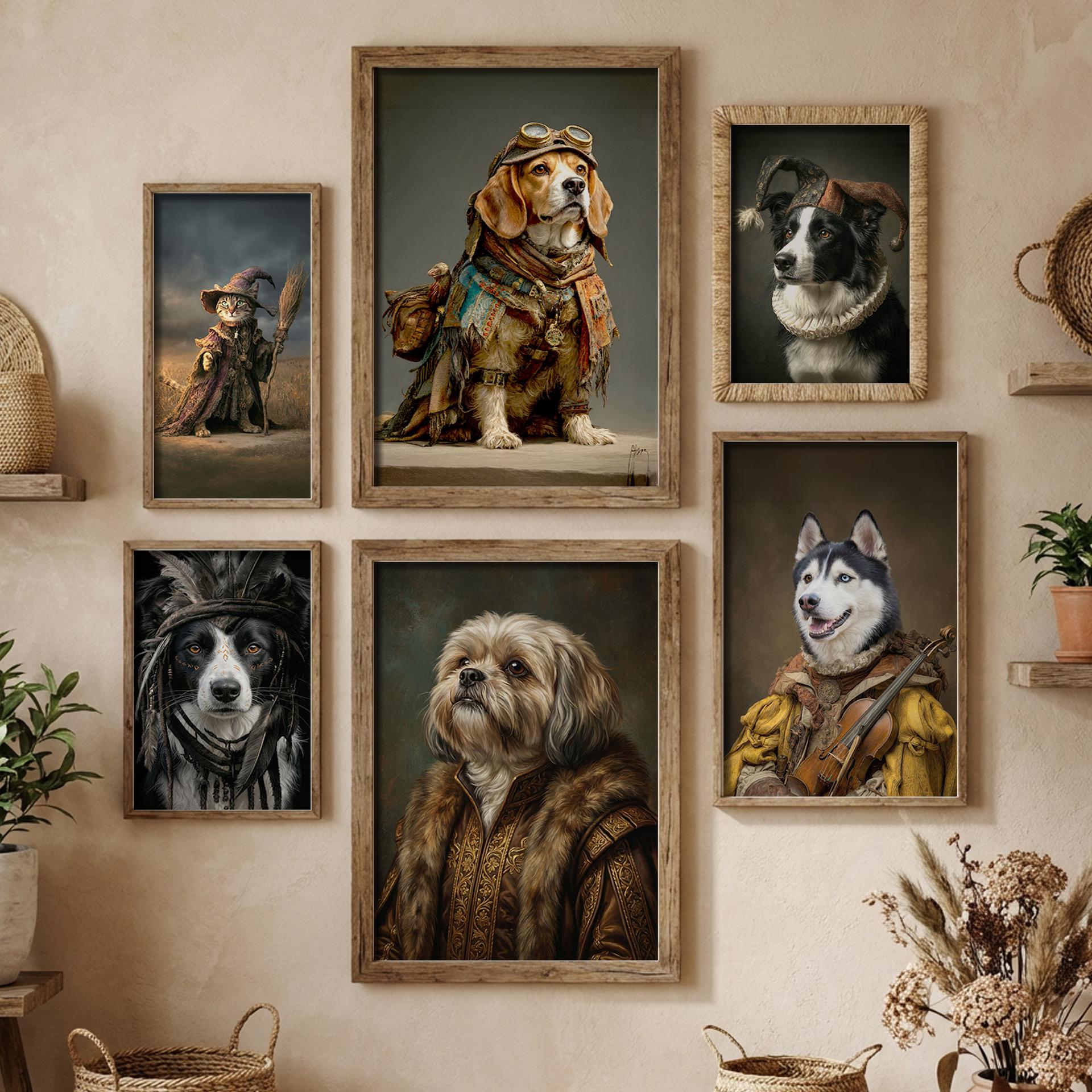 Pet Portrait in Costume - Custom Dog & Cat Painting