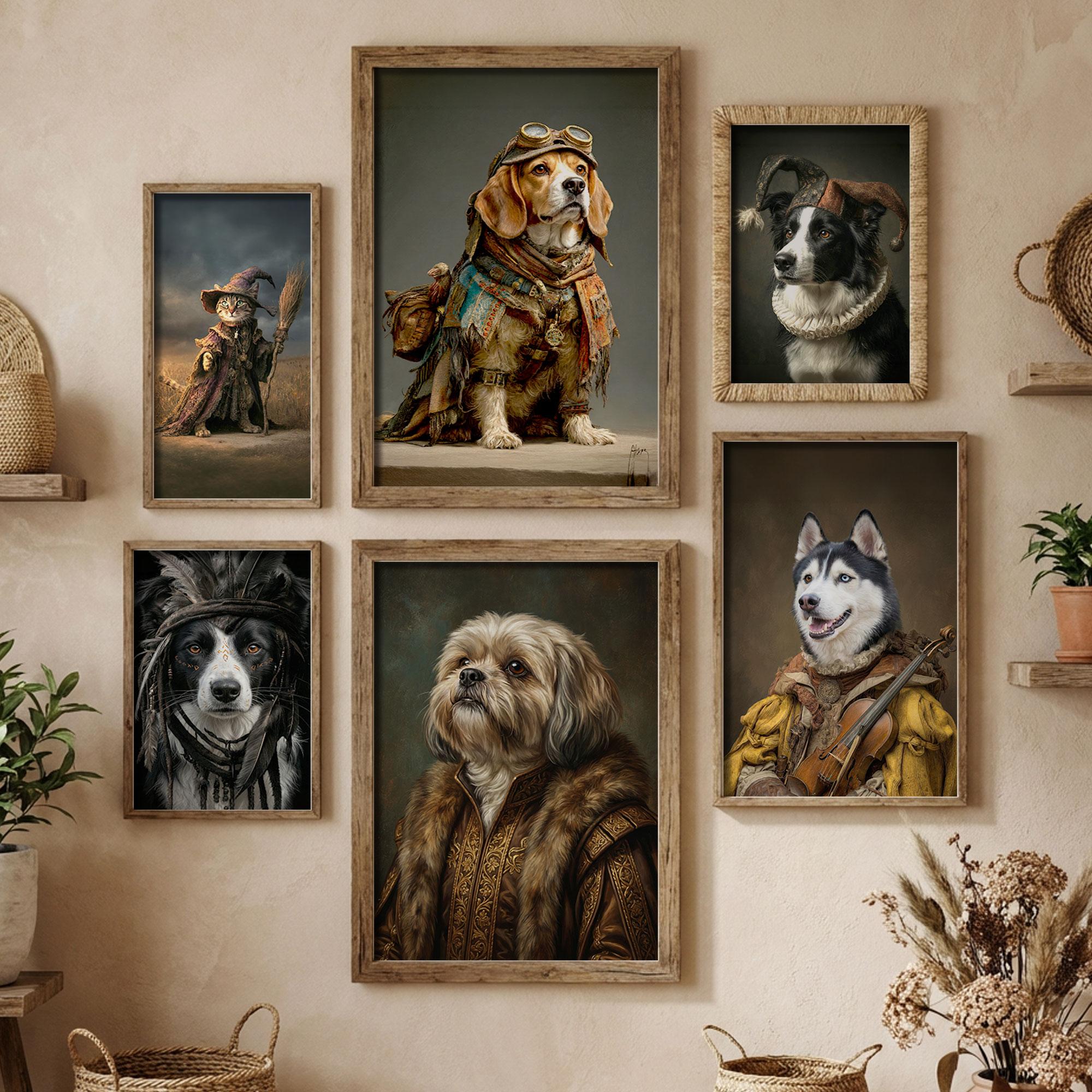 Pet Portrait in Costume - Custom Dog & Cat Painting